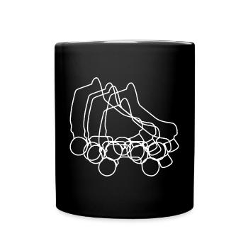 Roller Skates Zeichnung - Tasse einfarbig - Schwarz - Vorne