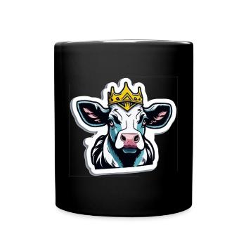 La vache est reine - Mug uni - noir - Devant