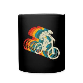 Downhill Mountain Biker MTB - Full Colour Mug - black - Front