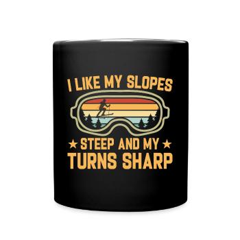 Pistes de ski Ski raide Skis d’hiver - Mug uni - noir - Devant