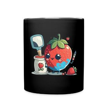 Kreative Pinselstriche - Tasse einfarbig - Schwarz - Vorne