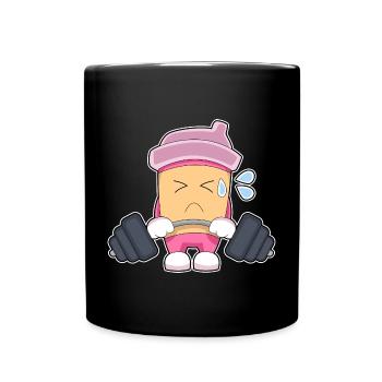 Kaffee Bodybuilder Langhantel Bodybuilding - Tasse einfarbig - Schwarz - Vorne