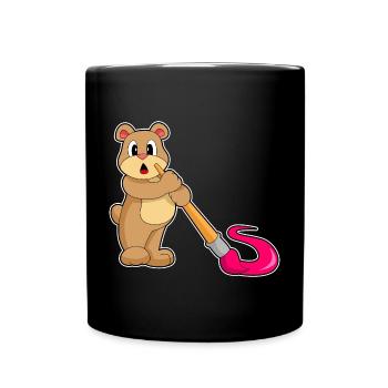 Bear Painter Brush Painting - Full Colour Mug - black - Front