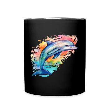 Dauphin - Mug uni - noir - Devant