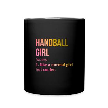 Citation drôle de fille de handball - Mug uni - noir - Devant
