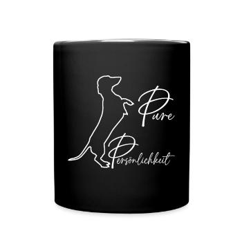 Mein Dackel ist die pure Persönlichkeit - Tasse einfarbig - Schwarz - Vorne