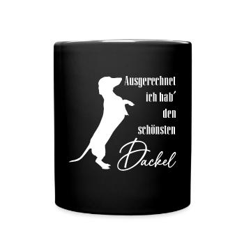 Ich hab den schönsten Dackel. Dackelsilhouette - Tasse einfarbig - Schwarz - Vorne