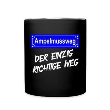 Ampelmussweg - Tasse einfarbig - Schwarz - Vorne