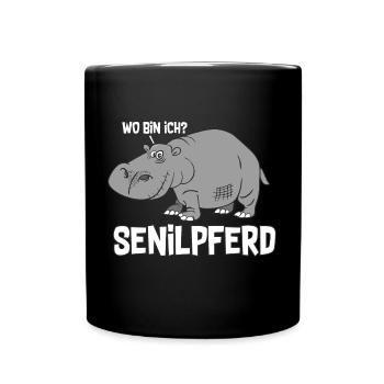 Senilpferd - Tasse einfarbig - Schwarz - Vorne