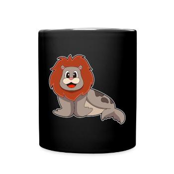 Lion de phoque - Mug uni - noir - Devant