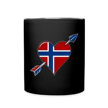 Drapeau de la Norvège coeur amoureux - Mug uni - noir - Devant