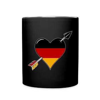 Allemagne drapeau coeur amoureux - Mug uni - noir - Devant