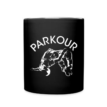 Parkour Backflip Symbol Freerunning Icon Logo Team - Tasse einfarbig - Schwarz - Vorne