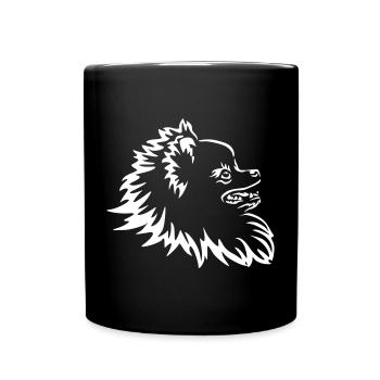 Pomeranian Head "Black Edition" - Full Colour Mug - black - Front