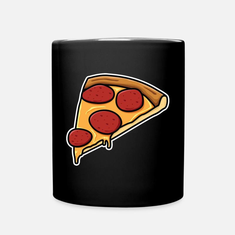 Pizzastück - Tasse einfarbig - Schwarz