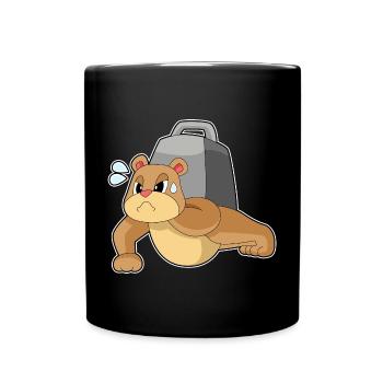 Bär Bodybuilder Hantel Bodybuilding - Tasse einfarbig - Schwarz - Vorne
