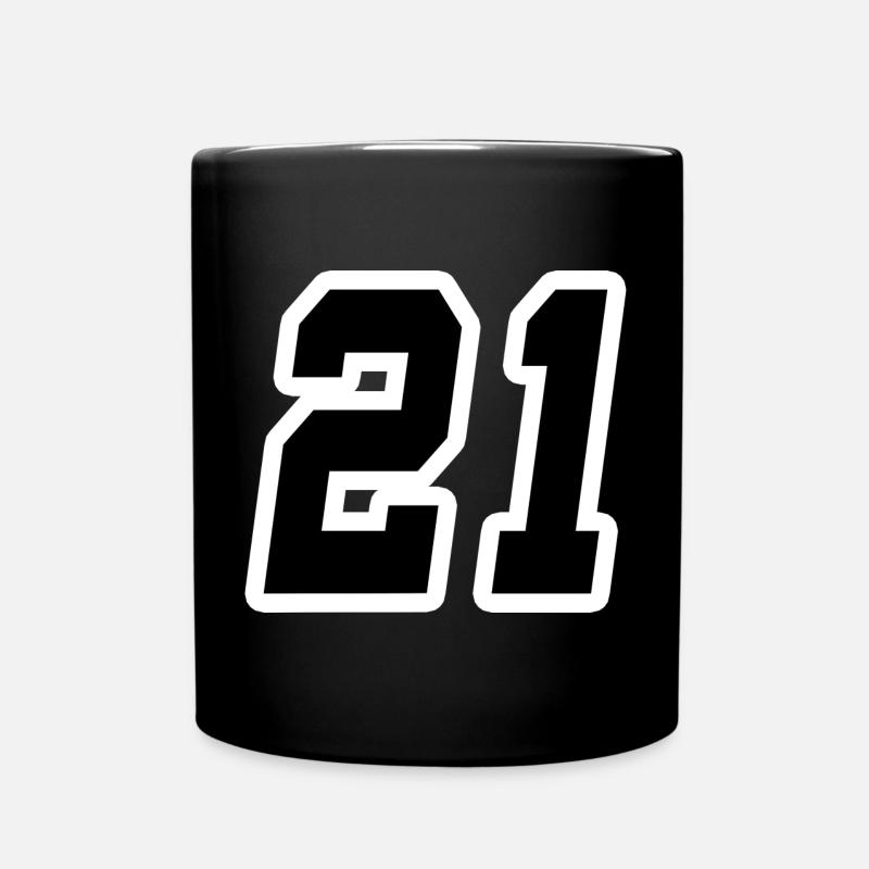 Nummer einundzwanzig 21 - Tasse einfarbig - Schwarz