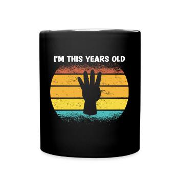 Je suis cette année Vintage 4e anniversaire enfants - Mug uni - noir - Devant
