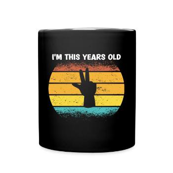 Je suis cette année Vintage 3e anniversaire enfants - Mug uni - noir - Devant