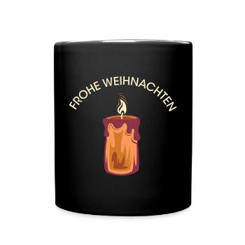 frohe weihnachten kerze Schein Illustration Symbol - Tasse einfarbig - Schwarz - Vorne