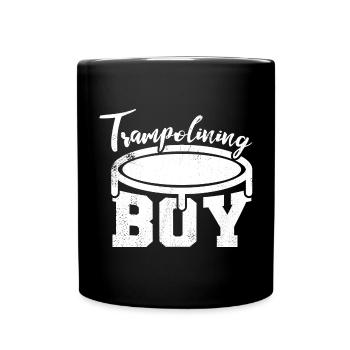 Trampolinspringer Junge - Tasse einfarbig - Schwarz - Vorne