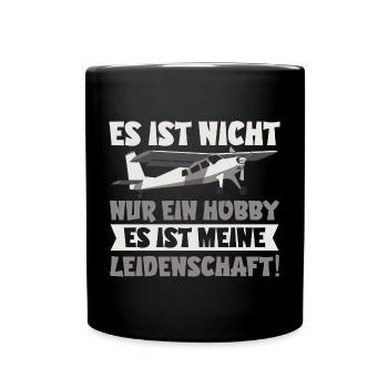 Flugzeugmodellbauer Modellflug Hobby Geschenk - Tasse einfarbig - Schwarz - Vorne