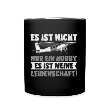 Lustiges Flugzeug Modellbauer Geschenk - Tasse einfarbig - Schwarz - Vorne