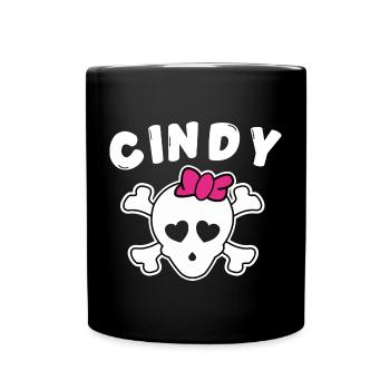 Piratin Cindy Design für Mädchen und Frauen - Tasse einfarbig - Schwarz - Vorne