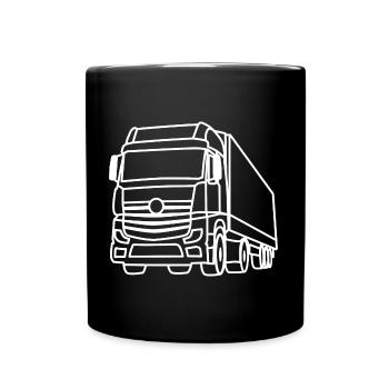 Camion / Truck Avant - Contour blanc - Mug uni - noir - Devant