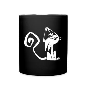 Dice Cat Funny Role Playing Cat RPG - Full Colour Mug - black - Front