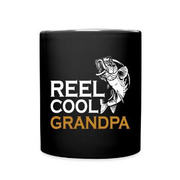 Grandpa Conquer Fishing Reel Cool - Full Colour Mug - black - Front