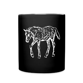 cheval blanc cheval blanc t-shirt cadeau cavalier - Mug uni - noir - Devant