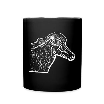 cheval blanc cheval blanc t-shirt cadeau cavalier - Mug uni - noir - Devant