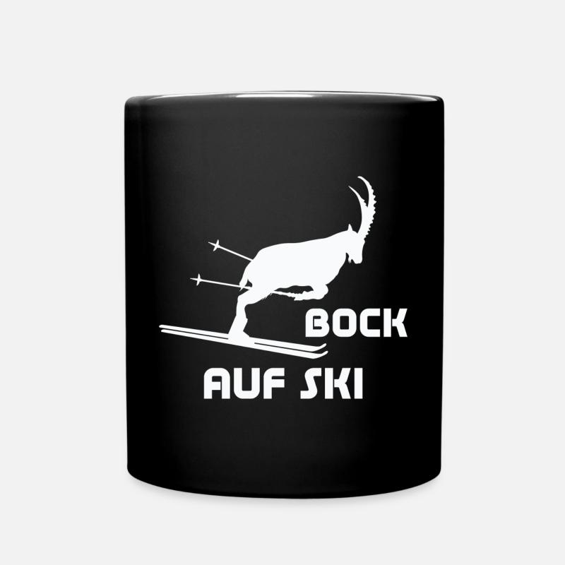 Bock auf Ski Humor Lustige Bilder - Tasse einfarbig - Schwarz