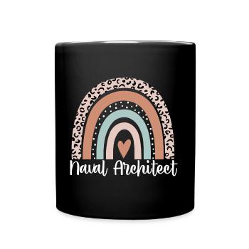 Naval Architect Rainbow Leopard Funny Naval - Full Colour Mug - black - Front