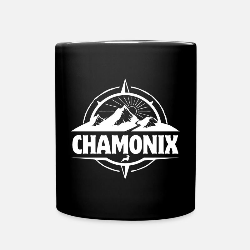 Chamonix, ski resort, ski slope - Full Colour Mug - black