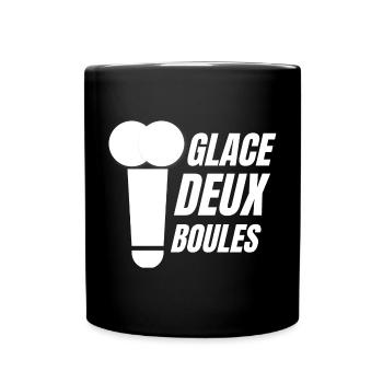 glace deux boules, crème glacée, glace humour - Mug uni - noir - Devant