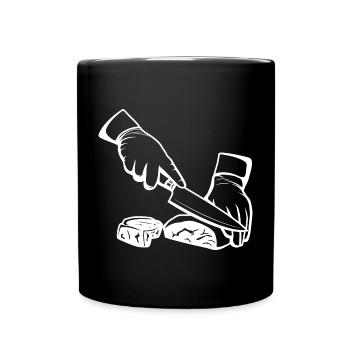 Cutting Meat Sketch - Full Colour Mug - black - Front