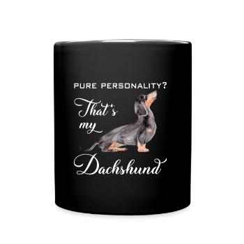 Dachshund personality on four paws - Full Colour Mug - black - Front