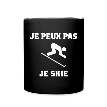 ICH KANN NICHT. SKI. SKI. SCHLÄGER. SCHNEE. SNOWBOARDEN - Tasse einfarbig - Schwarz - Vorne