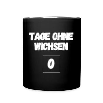 Tage Ohne Wichsen 0 - Tasse einfarbig - Schwarz - Vorne