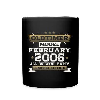 18. Geburtstag Oldtimer Februar Jahrgang 2006 - Tasse einfarbig - Schwarz - Vorne