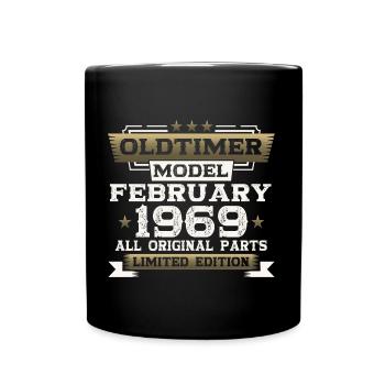 55th Birthday Vintage February Vintage 1969 - Full Colour Mug - black - Front