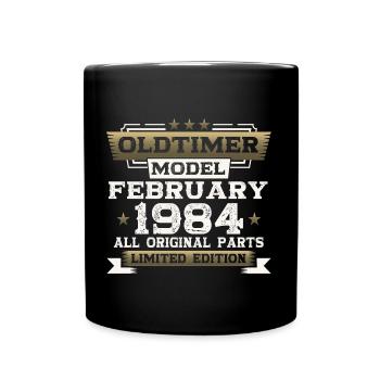 40th Birthday Classic Car February Vintage 1984 - Full Colour Mug - black - Front