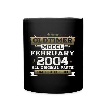 20. Geburtstag Oldtimer Februar Jahrgang 2004 - Tasse einfarbig - Schwarz - Vorne