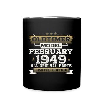75e anniversaire Vintage Février Millésime 1949 - Mug uni - noir - Devant