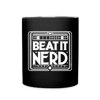 Beat it Nerd 12 - Tasse einfarbig - Schwarz - Vorne