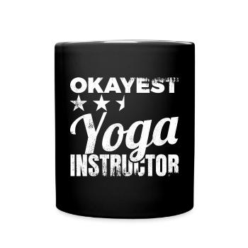 Durchschnittlicher Yogalehrer - Tasse einfarbig - Schwarz - Vorne