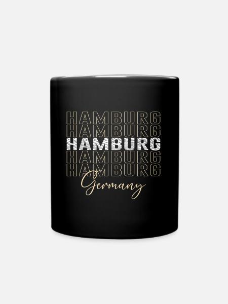 Hamburg Schrift Deutschland - Tasse einfarbig - Schwarz