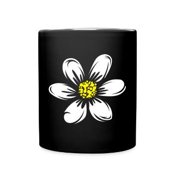 Daisy Boho prairie plantes Nature symbole - Mug uni - noir - Devant